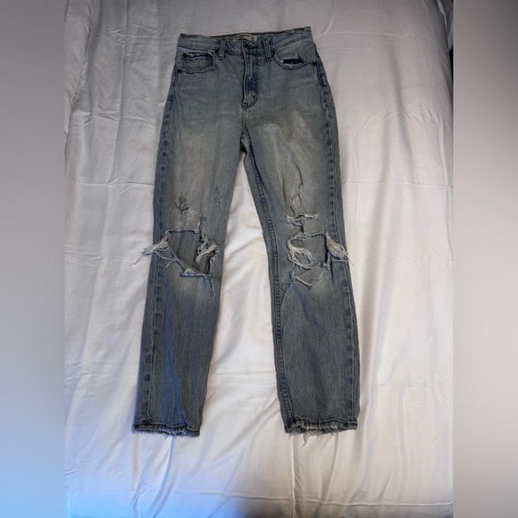 Abercrombie & Fitch Denim - Abercrombie & Fitch Light Blue Distressed Skinny Jeans
